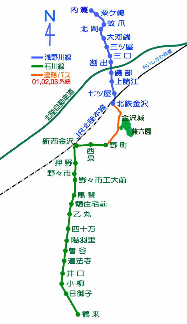 北陸鉄道沿線マップ